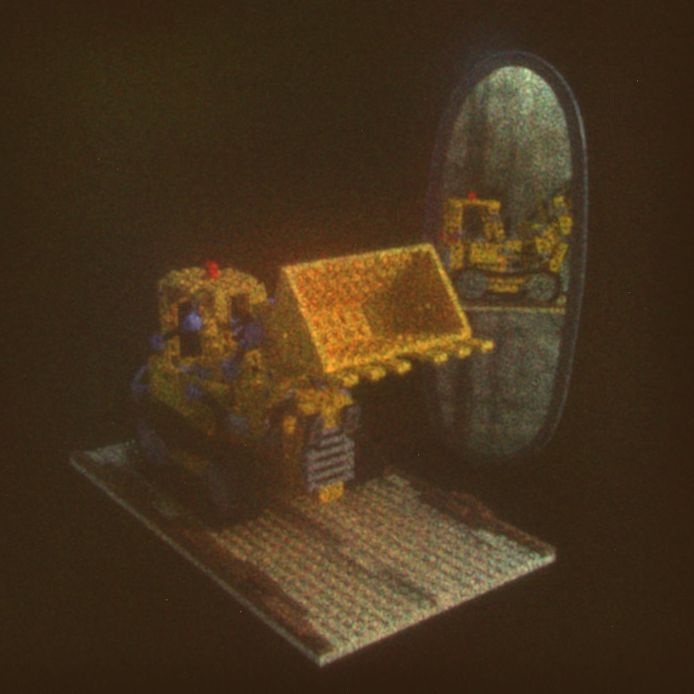 Experimentally captured HoloPathTracer view-dependent reconstruction of the Lego and Mirror scene.